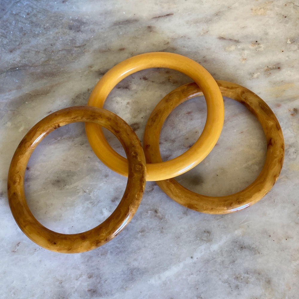 3 Vintage Bakelite Bangle Bracelets: Tested